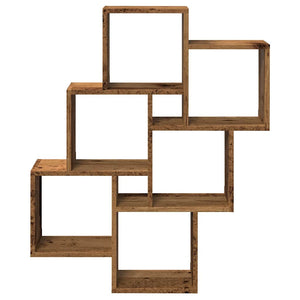 vidaXL Wall Cube Shelf Old Wood 78x15x93 cm Engineered Wood