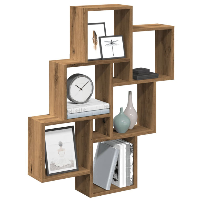 vidaXL Wall Cube Shelf Artisan Oak 78x15x93 cm Engineered Wood