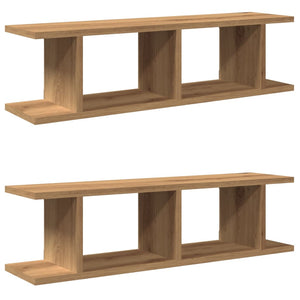 vidaXL Wall Shelves 2 pcs Artisan Oak 75x18x20 cm Engineered Wood