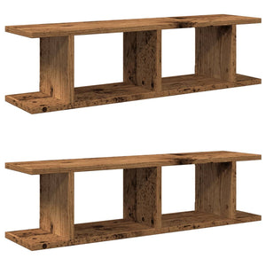 vidaXL Wall Shelves 2 pcs Old Wood 90x18x20 cm Engineered Wood