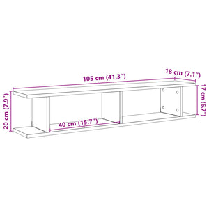 vidaXL Wall Shelves 2 pcs Old Wood 105x18x20 cm Engineered Wood