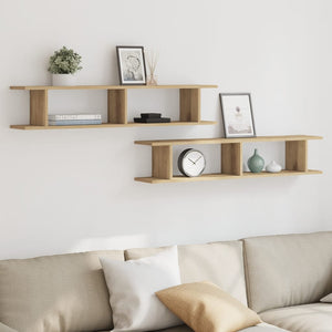 vidaXL Wall Shelves 2 pcs Artisan Oak 105x18x20 cm Engineered Wood