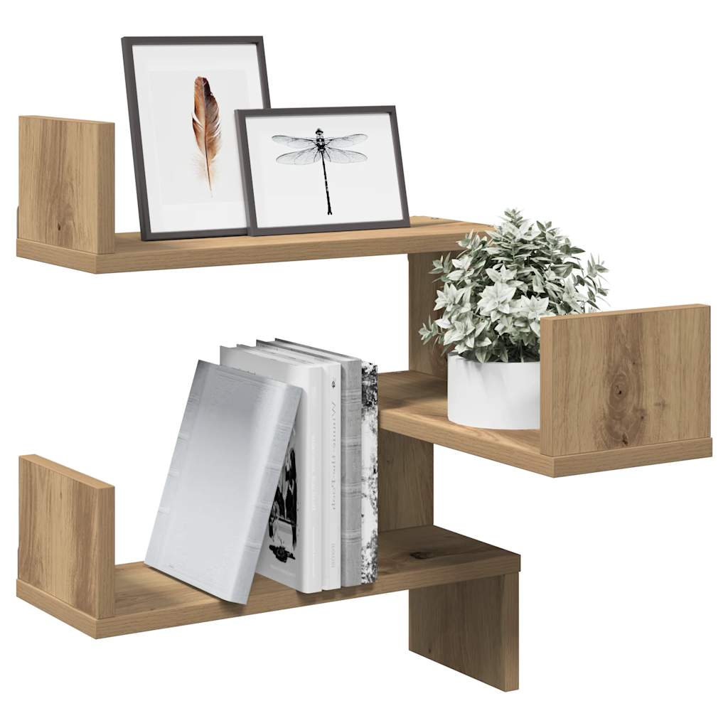 vidaXL Wall Corner Shelves 2 pcs Artisan Oak 40x40x49.5 cm Engineered Wood