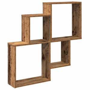 vidaXL Wall Shelf Old Wood 80x15x78.5 cm Engineered Wood