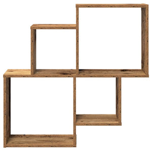 vidaXL Wall Shelf Old Wood 80x15x78.5 cm Engineered Wood