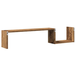 vidaXL Wall Shelves 2 pcs Old Wood 100x15x20 cm Engineered Wood