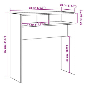 vidaXL Console Table Old Wood 78x30x80 cm Engineered Wood