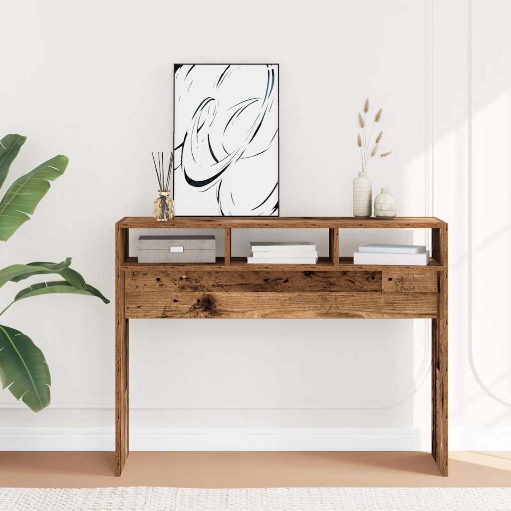 vidaXL Console Table Old Wood 105x30x80 cm Engineered Wood