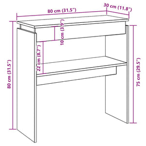 vidaXL Console Table Old Wood 80x30x80 cm Engineered Wood