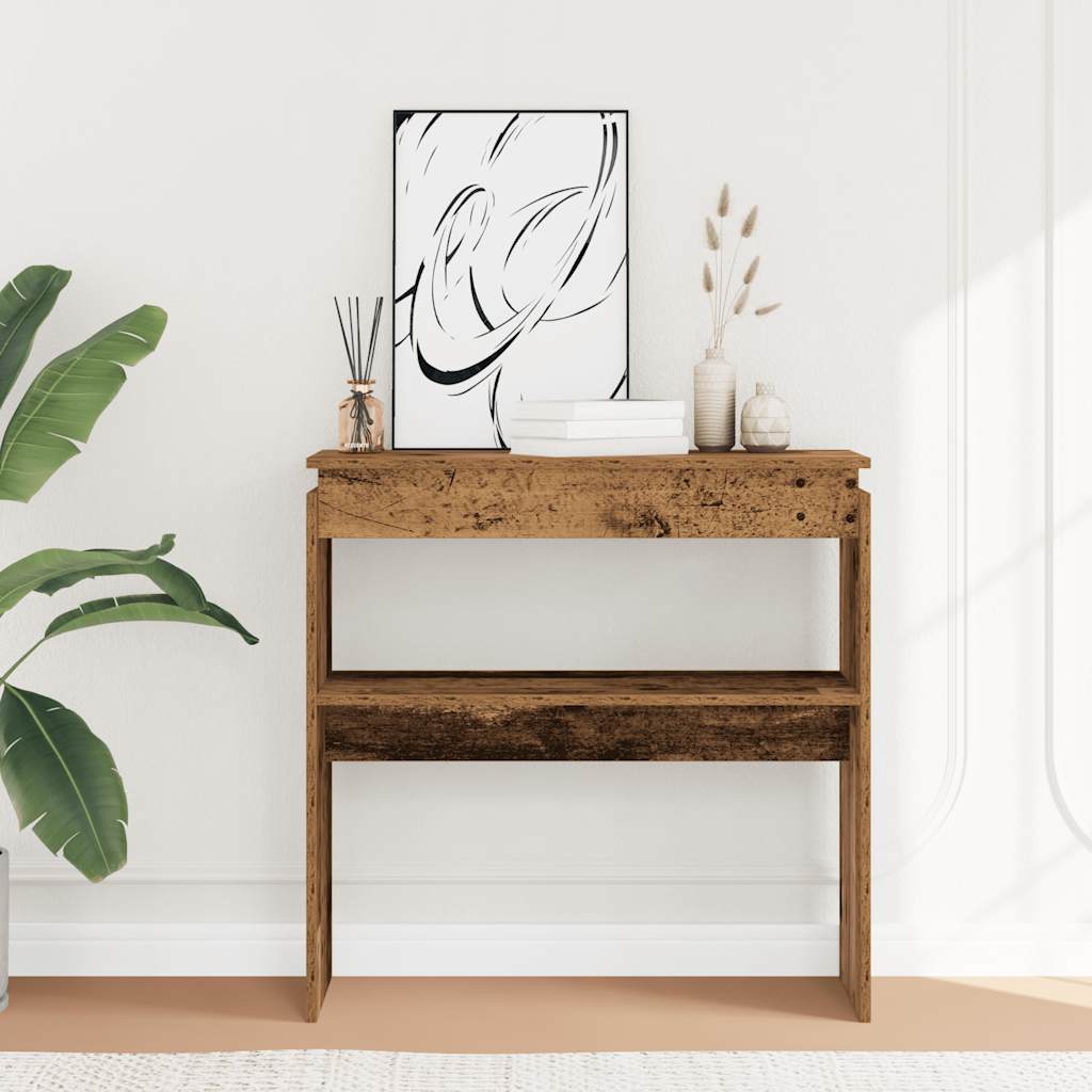 vidaXL Console Table Old Wood 80x30x80 cm Engineered Wood