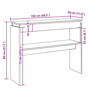 vidaXL Console Table Old Wood 80x30x102 cm Engineered Wood