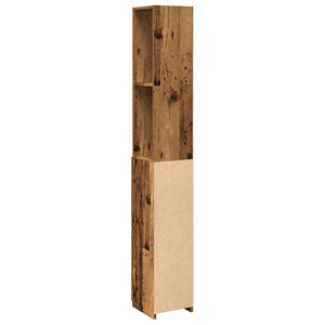 vidaXL Bathroom Cabinet Old Wood 25x25x170 cm Engineered Wood