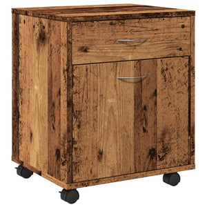 vidaXL Rolling Cabinet Old Wood 45x38x54 cm Engineered Wood