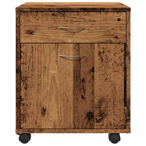 vidaXL Rolling Cabinet Old Wood 45x38x54 cm Engineered Wood