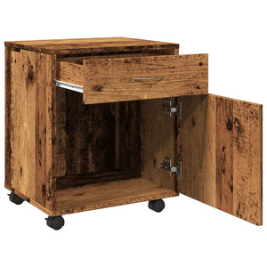 vidaXL Rolling Cabinet Old Wood 45x38x54 cm Engineered Wood