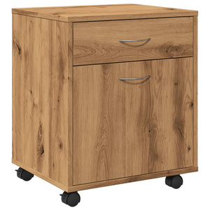 vidaXL Rolling Cabinet Artisan Oak 45x38x54 cm Engineered Wood