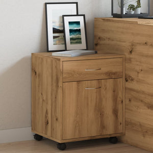 vidaXL Rolling Cabinet Artisan Oak 45x38x54 cm Engineered Wood