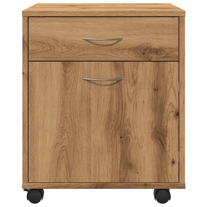 vidaXL Rolling Cabinet Artisan Oak 45x38x54 cm Engineered Wood