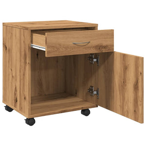 vidaXL Rolling Cabinet Artisan Oak 45x38x54 cm Engineered Wood