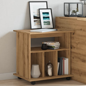 vidaXL Rolling Cabinet Artisan Oak 60x45x60 cm Engineered Wood