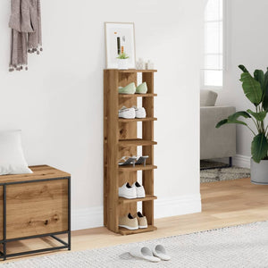 vidaXL Shoe Cabinet Artisan Oak 28x27x102 cm Engineered Wood