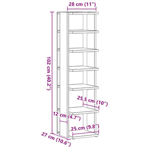 vidaXL Shoe Cabinet Artisan Oak 28x27x102 cm Engineered Wood