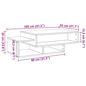 vidaXL Coffee Table Old Wood 105x55x32 cm Engineered Wood