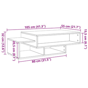 vidaXL Coffee Table Artisan Oak 105x55x32 cm Engineered Wood