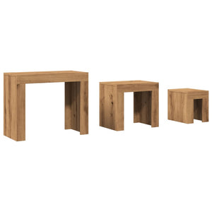 vidaXL Nesting Coffee Tables 3 pcs Artisian Oak Engineered Wood