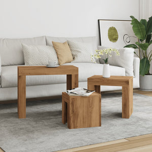 vidaXL Nesting Coffee Tables 3 pcs Artisian Oak Engineered Wood