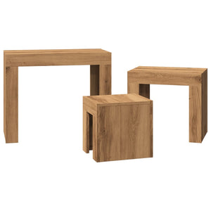 vidaXL Nesting Coffee Tables 3 pcs Artisian Oak Engineered Wood