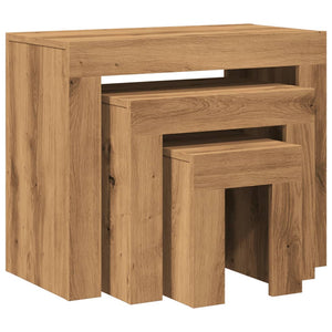 vidaXL Nesting Coffee Tables 3 pcs Artisian Oak Engineered Wood