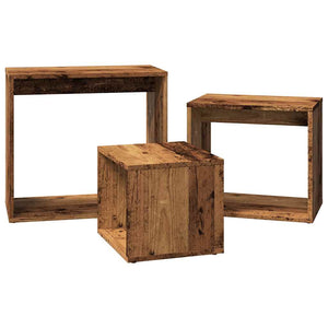 vidaXL Nesting Tables 3 pcs Old Wood Engineered Wood