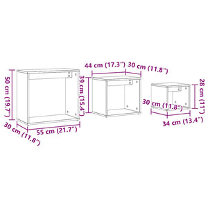 vidaXL Nesting Tables 3 pcs Old Wood Engineered Wood