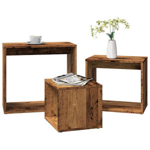 vidaXL Nesting Tables 3 pcs Old Wood Engineered Wood