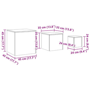 vidaXL Side Tables 3 pcs Old Wood Engineered Wood