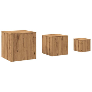 vidaXL Side Tables 3 pcs Artisan Oak Engineered Wood