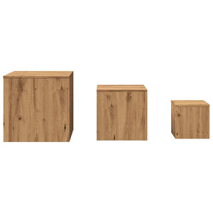 vidaXL Side Tables 3 pcs Artisan Oak Engineered Wood