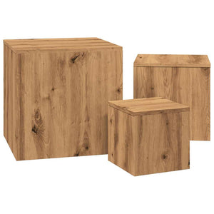 vidaXL Side Tables 3 pcs Artisan Oak Engineered Wood