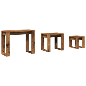 vidaXL Nest of Tables 3 pcs Old Wood Engineered Wood