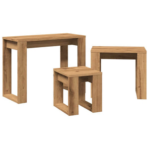 vidaXL Nest of Tables 3 pcs Artisan Oak Engineered Wood