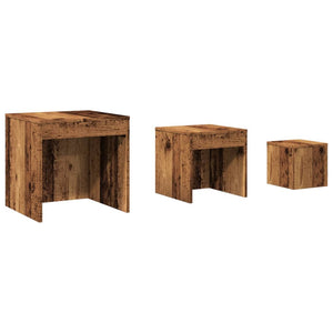 vidaXL Nesting Tables 3 pcs Old Wood Engineered Wood