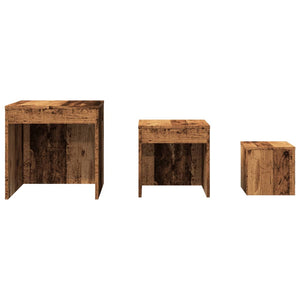 vidaXL Nesting Tables 3 pcs Old Wood Engineered Wood