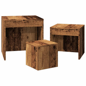 vidaXL Nesting Tables 3 pcs Old Wood Engineered Wood