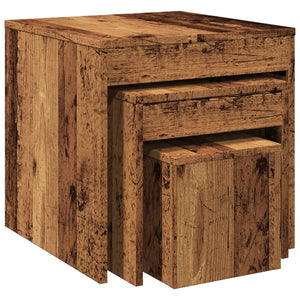 vidaXL Nesting Tables 3 pcs Old Wood Engineered Wood