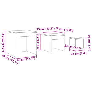 vidaXL Nesting Tables 3 pcs Old Wood Engineered Wood