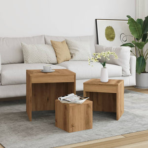 vidaXL Nesting Tables 3 pcs Artisan Oak Engineered Wood