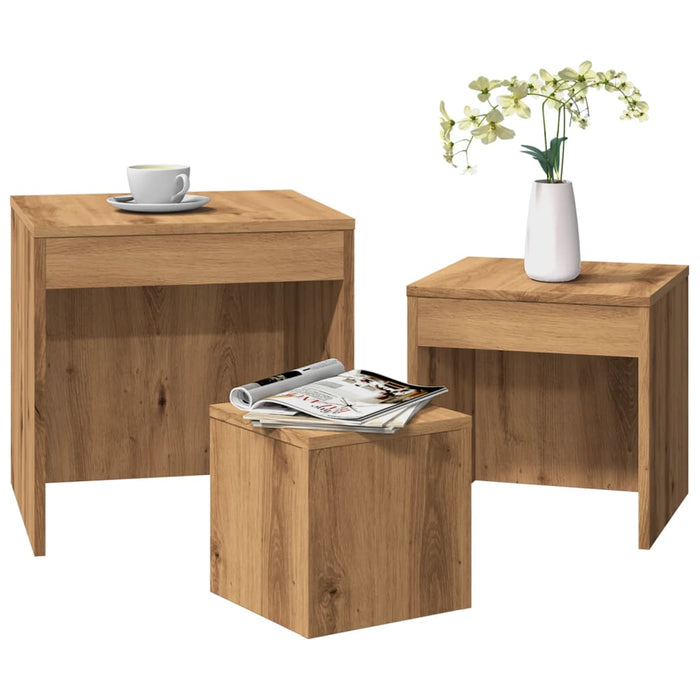 vidaXL Nesting Tables 3 pcs Artisan Oak Engineered Wood