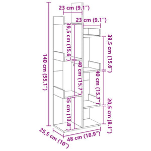 vidaXL Book Cabinet Old Wood 48x25.5x140 cm Engineered Wood