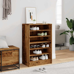 vidaXL Shoe Cabinet Old Wood 60x35x92 cm Engineered Wood